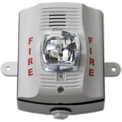 System Sensor P2WK Wall Mount Outdoor Horn/Strobe w/ Back Box - White