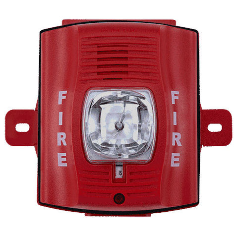 System Sensor P2RK Wall Mount Outdoor Horn/Strobe w/ Back Box -Red